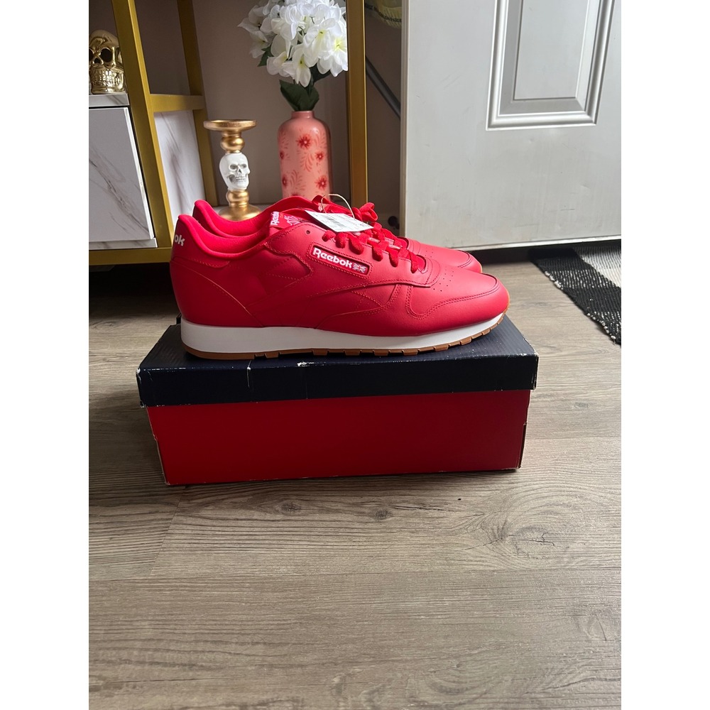 NEW Reebok Classic Leather Men's Vector Red Gum GY3601 Size 14